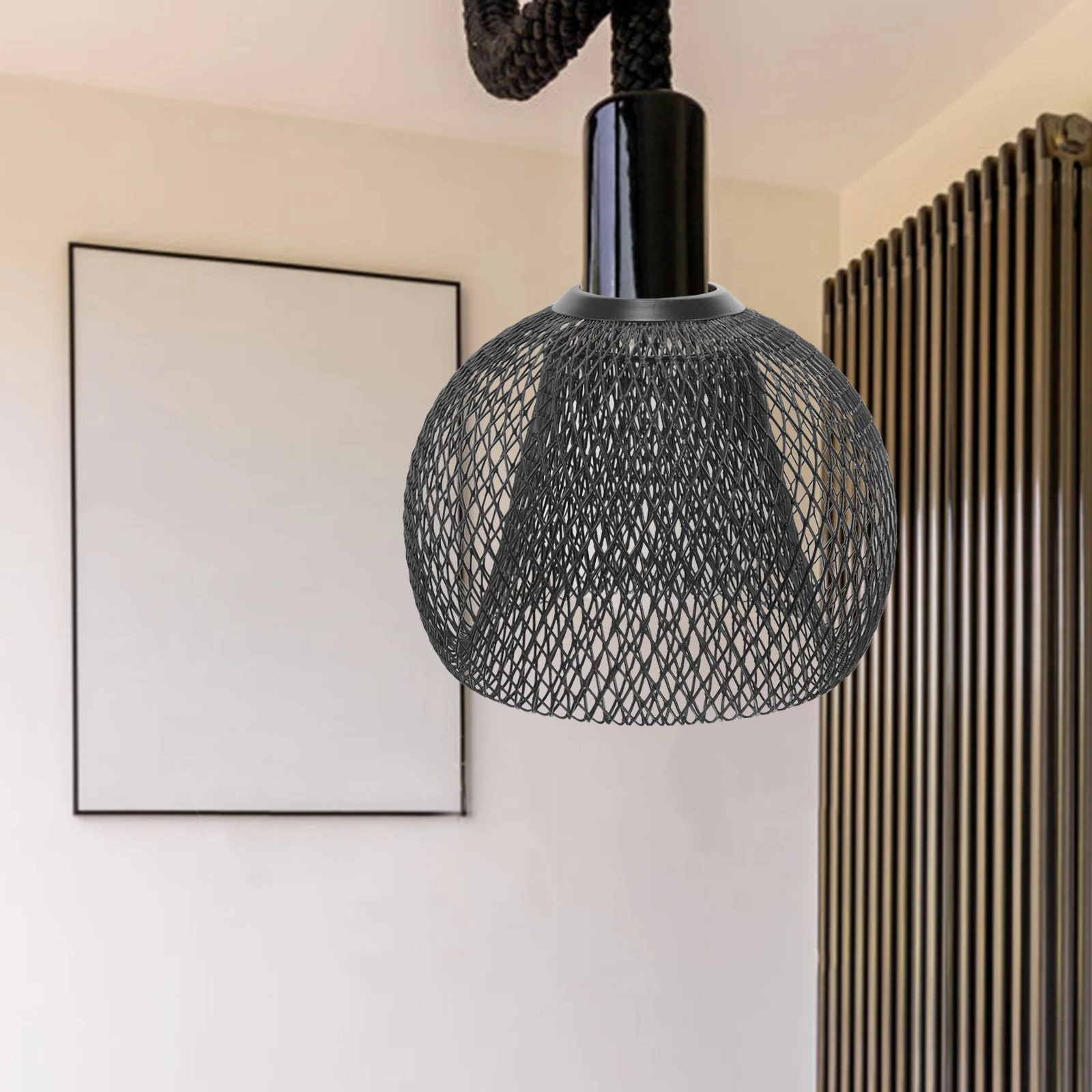 قفص معدني غطاء مصباح الكرة شكل شبكة جوفاء ل قلادة ثريا تركب بالسقف استبدال غطاء معلق ضوء الظل الإضاءة #6