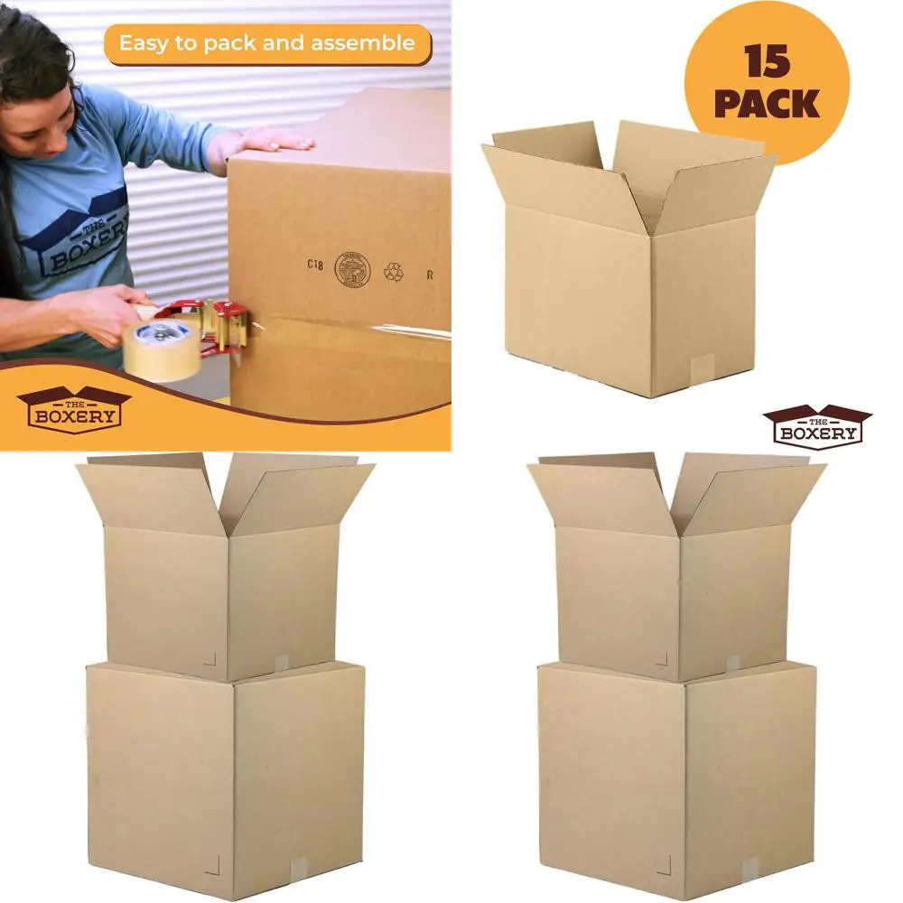 

20x20x14 Inches Brown Corrugated Cardboard Boxes, 15-Pack for Shipping, Packing, Moving, Storage - Durable, Eco-Friendly, Recycl