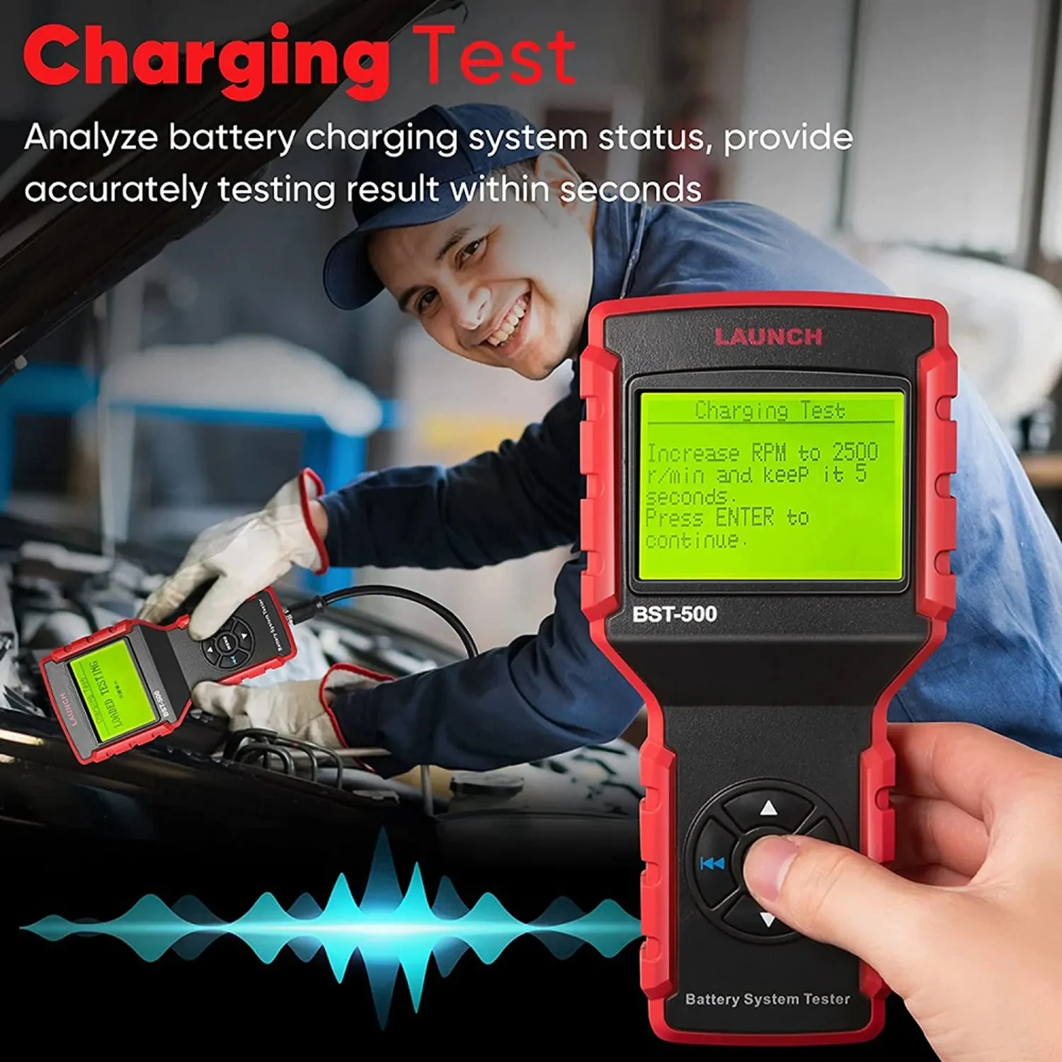 Launch BST-500 Battery Tester BST500 Cranking&Charging System Test 6V 12V 24V 100-2000CCA Car Battery Tester Detector Diagnostic