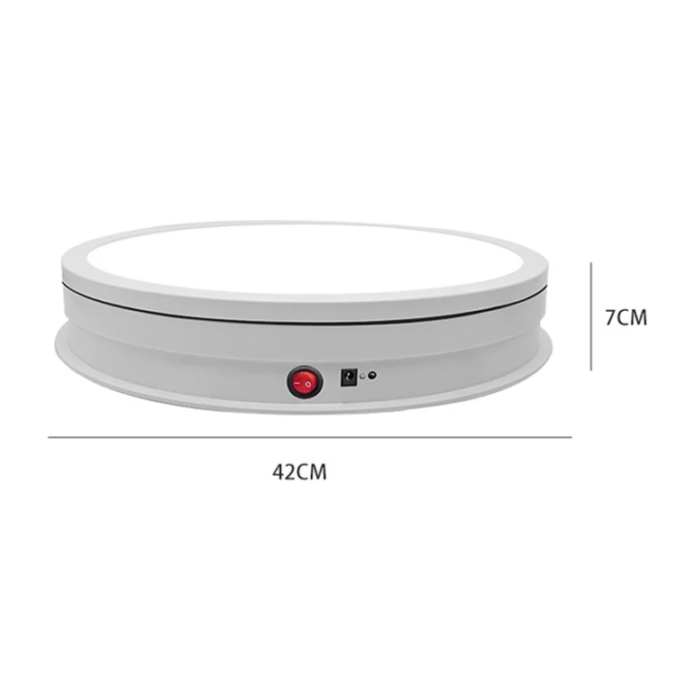 42cm LED Light Electric Rotating Display Stand Turntable Electric Photography Turntable 360 Rotating Display Stand 50KG Load
