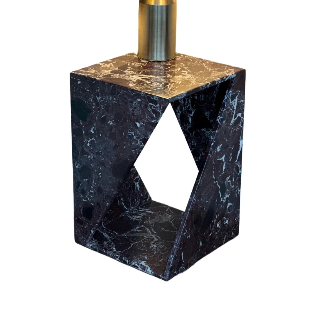 Modern Luxury Natural Marble Side Table Design Home Furniture Multi-Colored Table Luxury Stone Pillar Marble Base Side Table