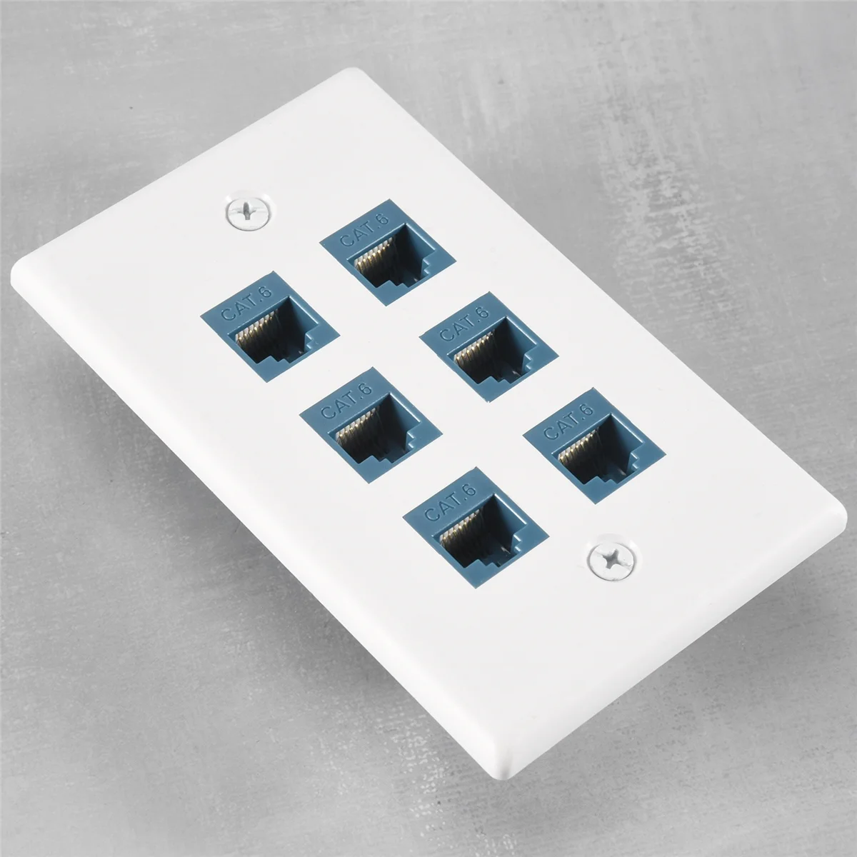 Cat 6 Ethernet Wall Plate 6 Port,Ethernet Wall Plate Female-Female Removable Compatible with Cat7/6/6E/5/5E