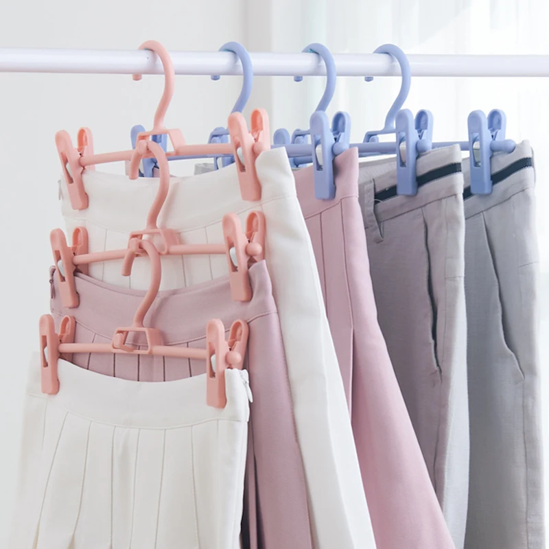 

5Pcs Trousers Rack Multifunctional Non-Slip Rack for Dress Portable Adjustable Clothes Hanger Space Saving Wardrobe Organizer