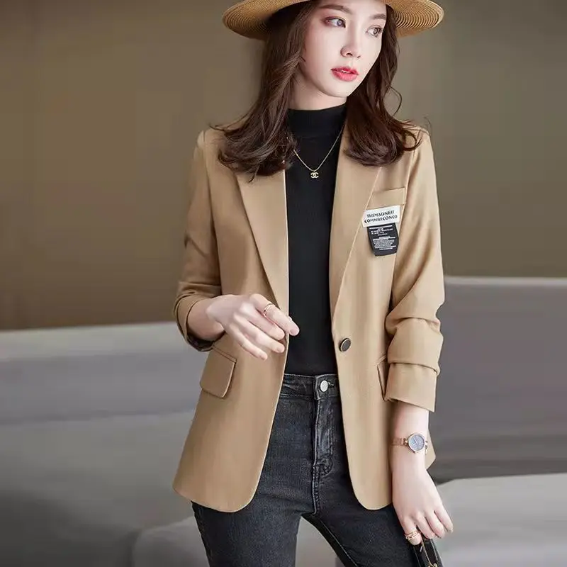 Imagem -02 - Jaqueta para Roupas Femininas Blazers Curto Mulher Blazer Ternos Alfaiate Chique e Elegante Elegante Preto Coreano Casual Cabolsa