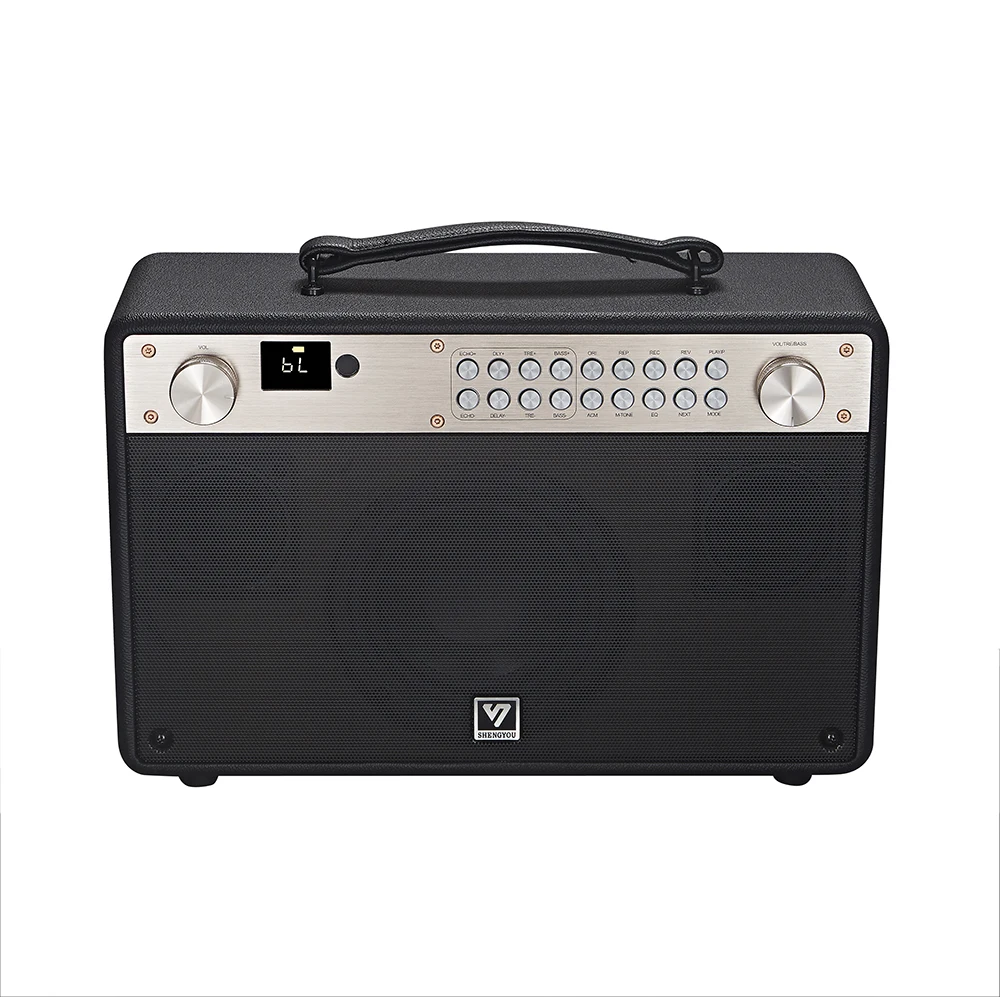 

SHENGYOU Q8PLUS Портативный аудиоплеер 90 Вт Караоке-плеер для сцены и улицы Беспроводной микрофон Обучающий динамик для классной комнаты