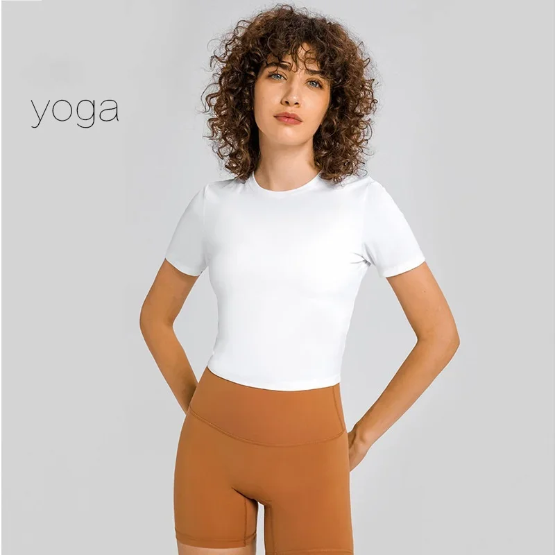 al yoga New yoga wear short sleeve women round neck sports T-shirt running fitness top slim breathable yoga