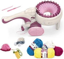 24 Needles Knitting Machines,Hand-Operated Knitting Loom Machine for Kids and Adults,Double Knit Loom Machine Kit,DIY Knit Gifts