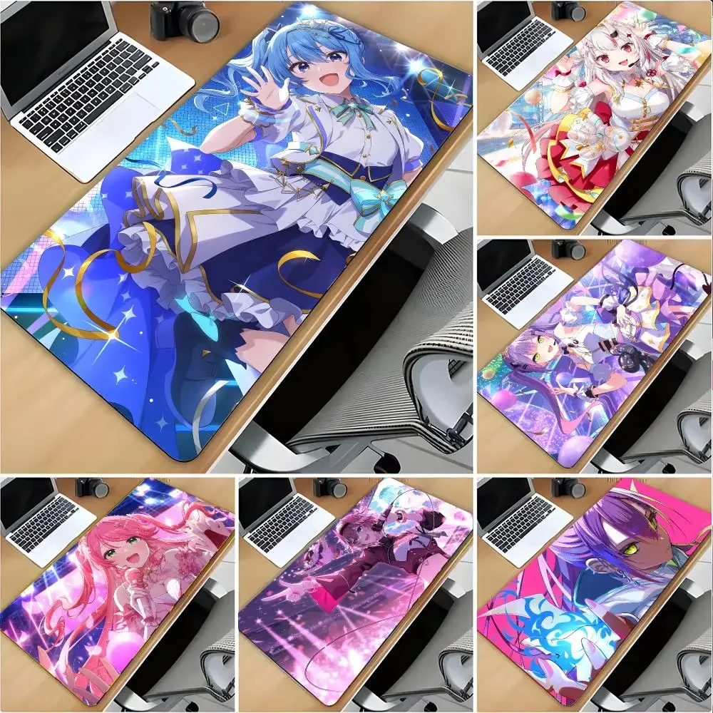 Vtuber Idol Hololive Tokoyami Towa Mouse Pad Large Mouse Pad Desk Mat Non‑Slip Gaming Board Game Mat with Stitched Edges