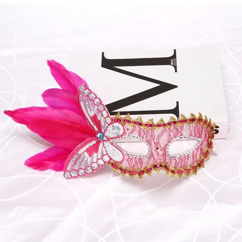 Sequins Butterfly Women Masquerade Masks Lace Elegant Venetian Party Halloween Costume Mardi Gras Cosplay Prom Face Accessories