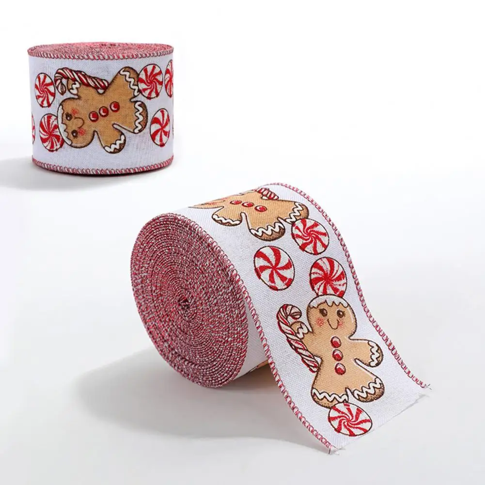 Gift Basket Ribbon Linen Ribbon for Diy Christmas Decorations Craft Ribbon with Flair for Festive