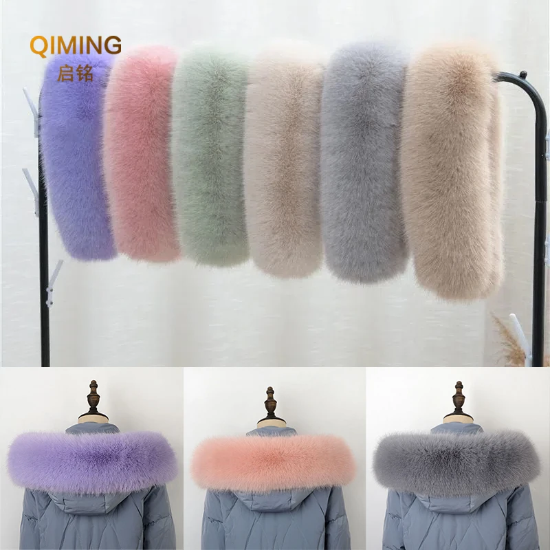 Faux Fur Scarf Women Winter Fake Fur Collar Hood Decor Shawl Multicolor Women Winter Womens Scarves Man Parkas Coat Fur Collar