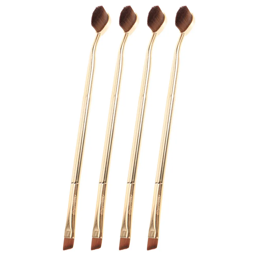 4 pezzi pennello correttore strumenti per trucco manico ergonomico sotto gli occhi applicatore correttore pennello cosmetico angolato per le donne