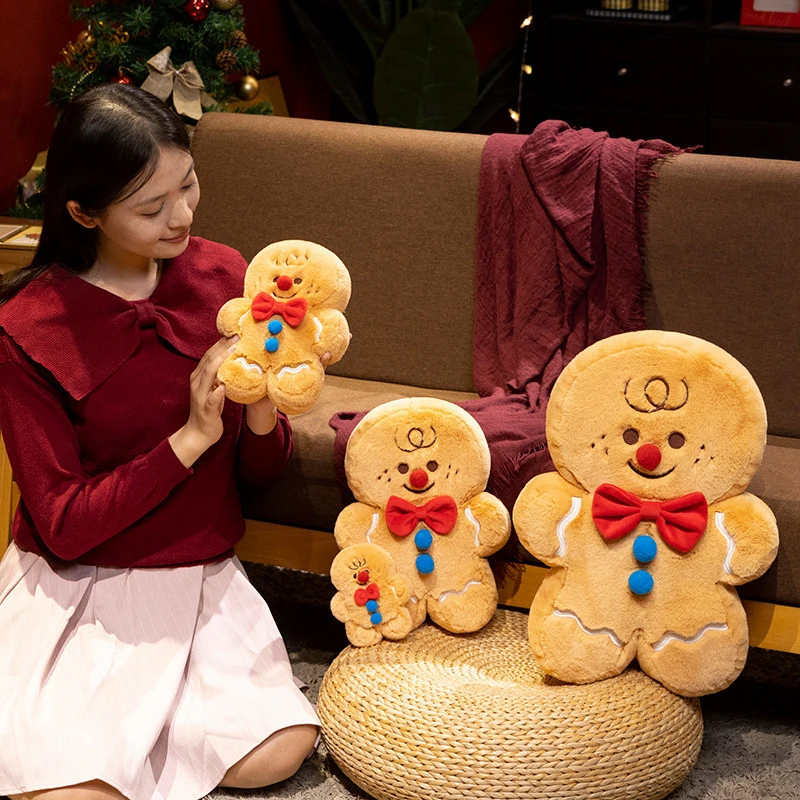 น่ารัก Christmas Gingerbread Man ตุ๊กตาหมอนนุ่มการ์ตูน Gingerbread กระต่ายหมอนสร้างสรรค์ตกแต่งบ้านเด็ก Xmas ของขวัญ