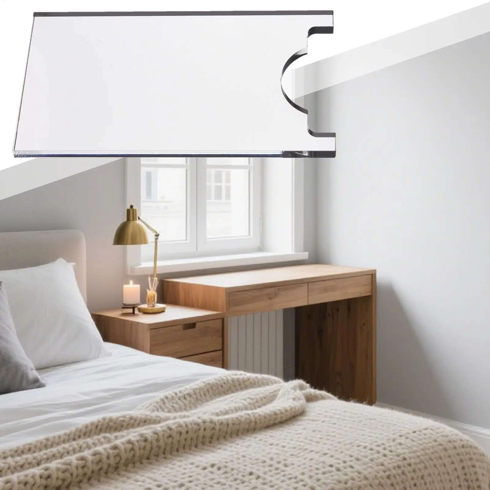 Headboard Stoppers 2-Piece Acrylic Wall Spacer Couch Brackets Anti-Shake Stabilizer Furniture Pads For Safety Protection