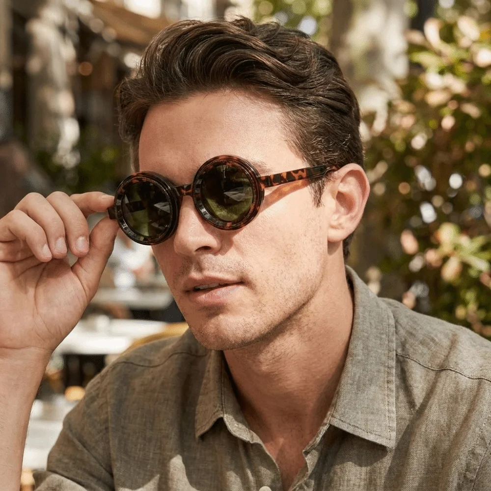 Vintage Polarizing Round Sunglasses Lightweight Elegant Adjustable Zoom Sunglasses Rotatable Convenient Stylish Sunglasses