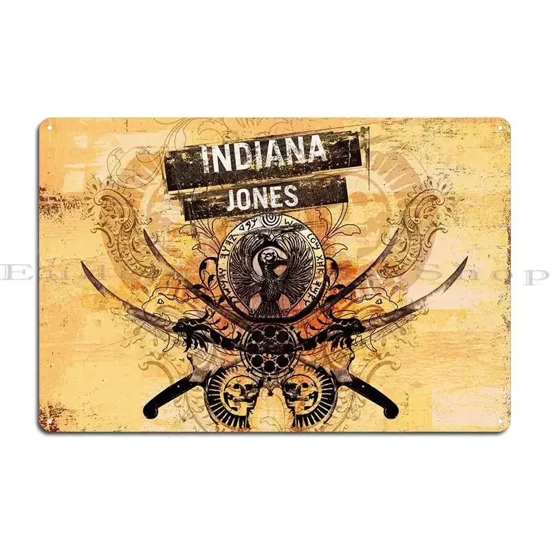 Indiana Jones Metal Plaque Custom Cave Club Party Pub Retro Tin Sign Poster