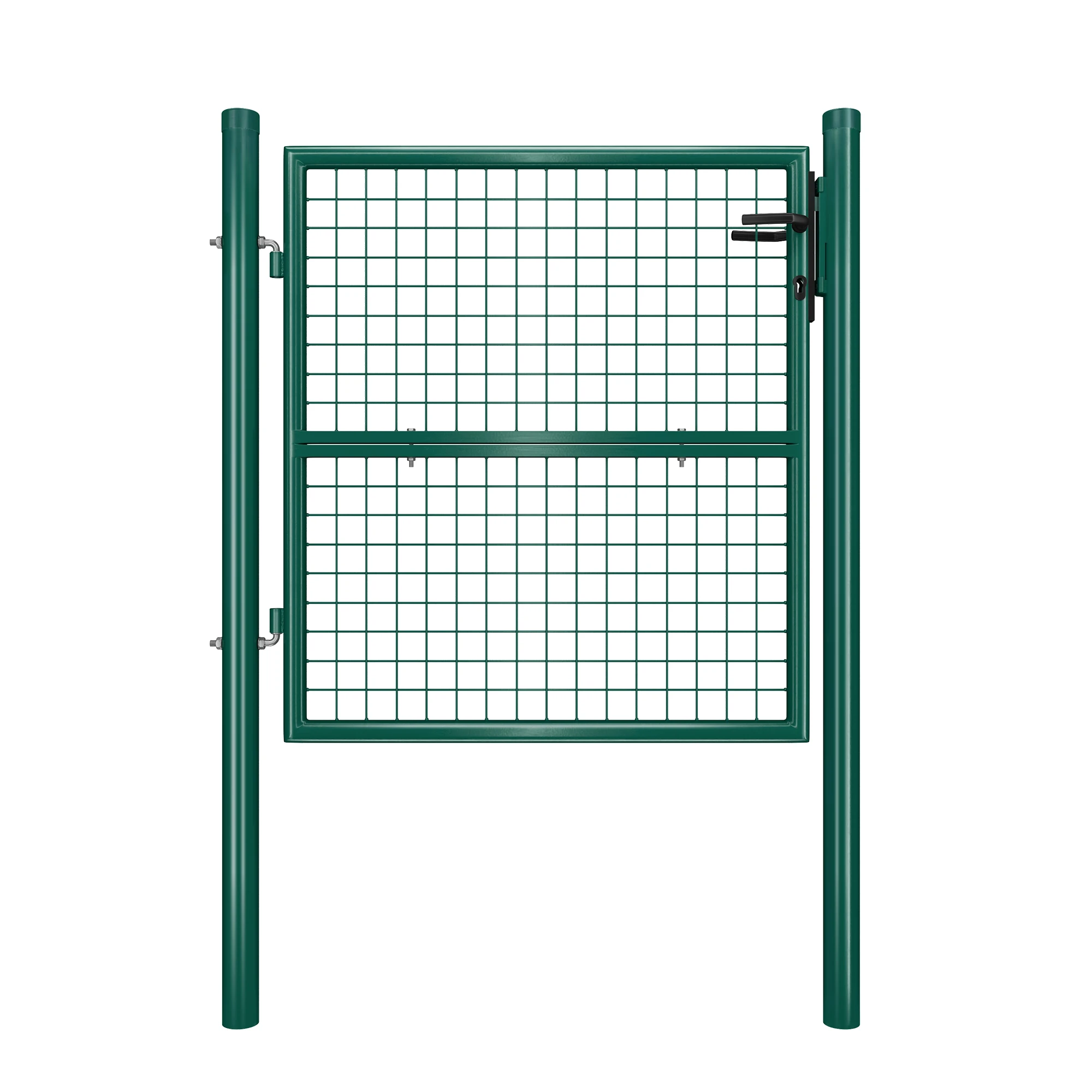 Porte de clôture de jardin en maille d'acier galvanisée avec poignée de porte de serrure et porte de