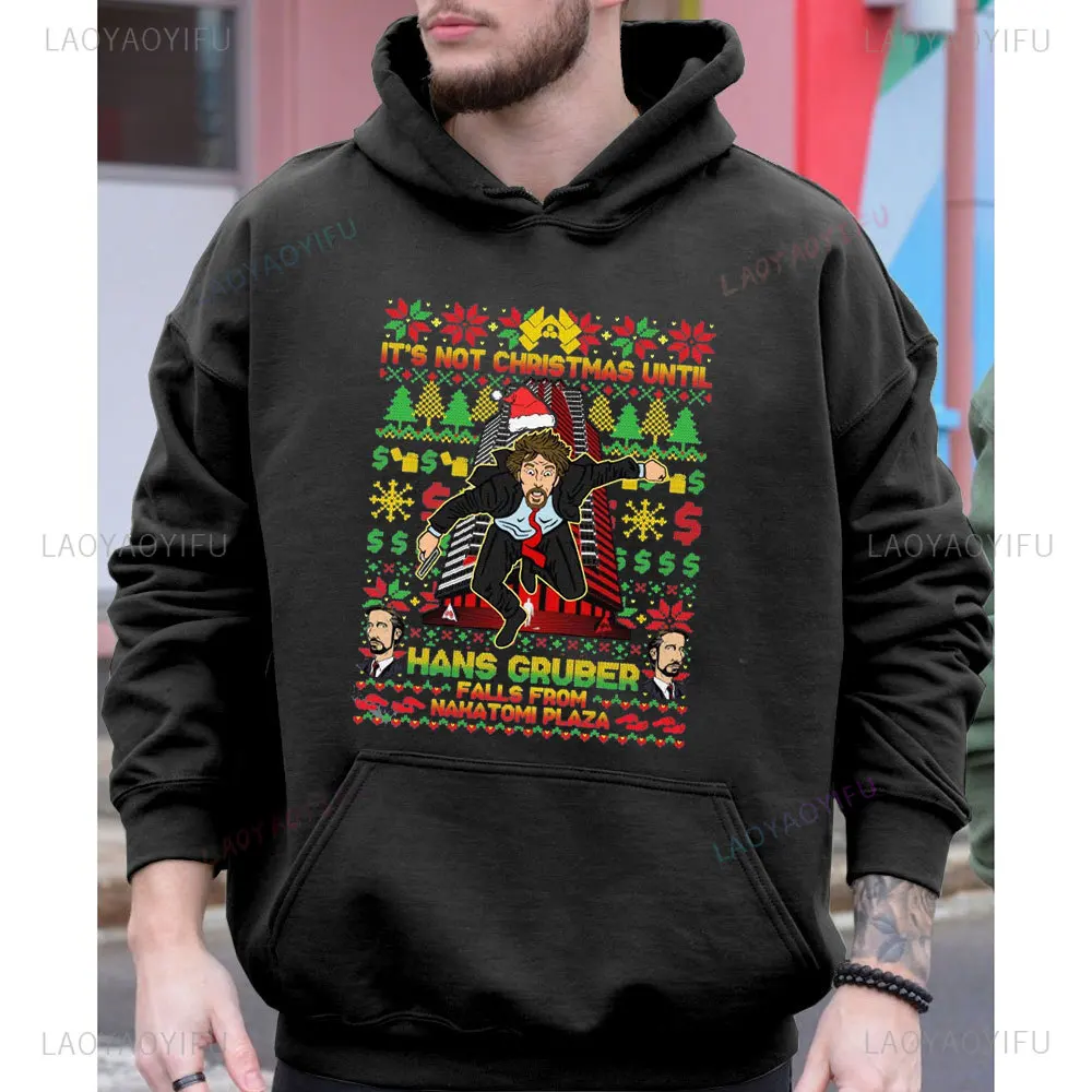 Hans Gruber Die Hard Ugly Christmas Sweater Hans Gruber Nakatomi Plaza Hoodie Christmas Movie Family Christmas Party Sweatshirt