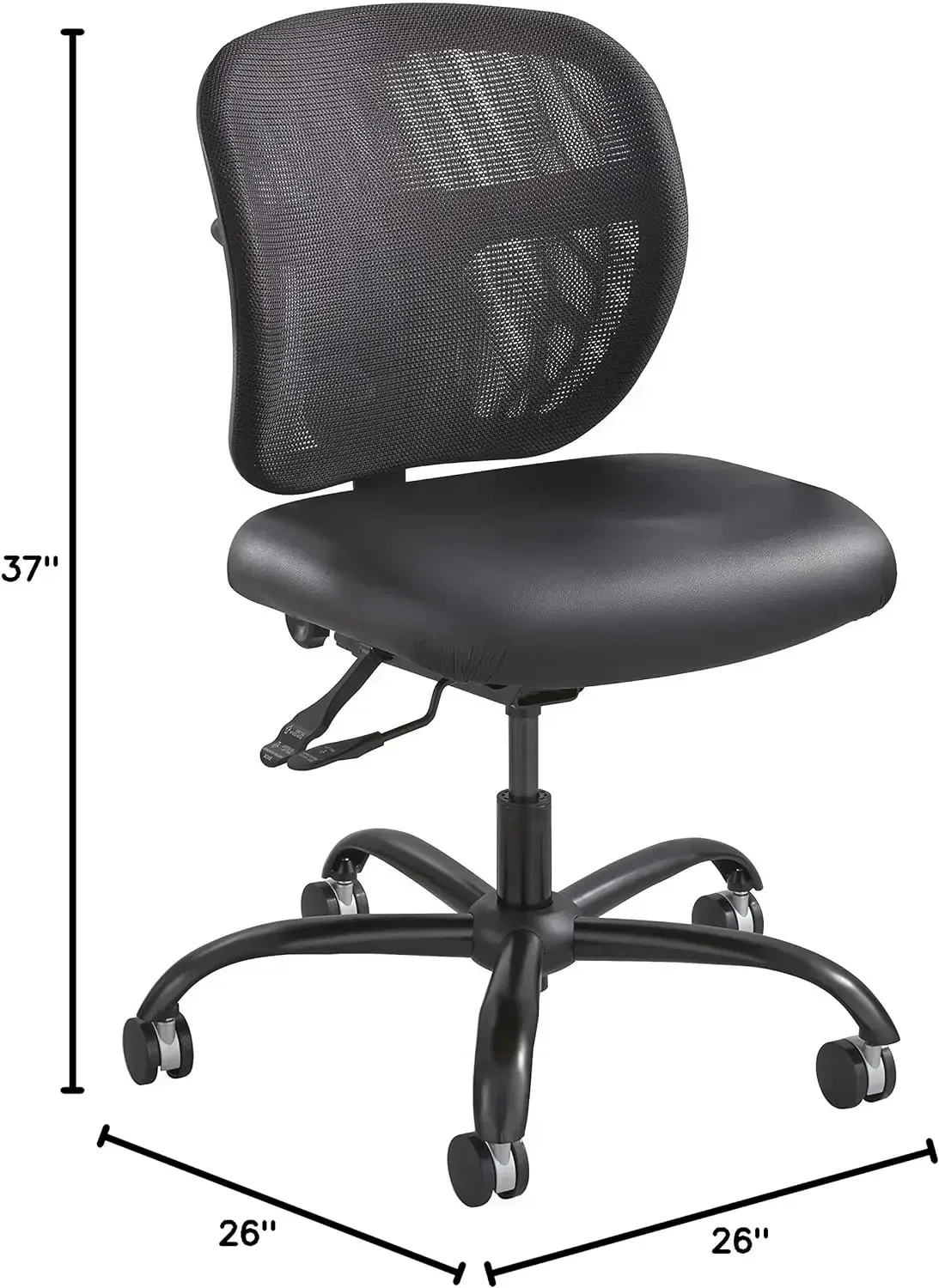 Productos de seguridad Silla de trabajo de uso intensivo Vue, forma ergonómica, malla transpirable, asiento giratorio ajustable en altura para respaldo, hasta 500 l