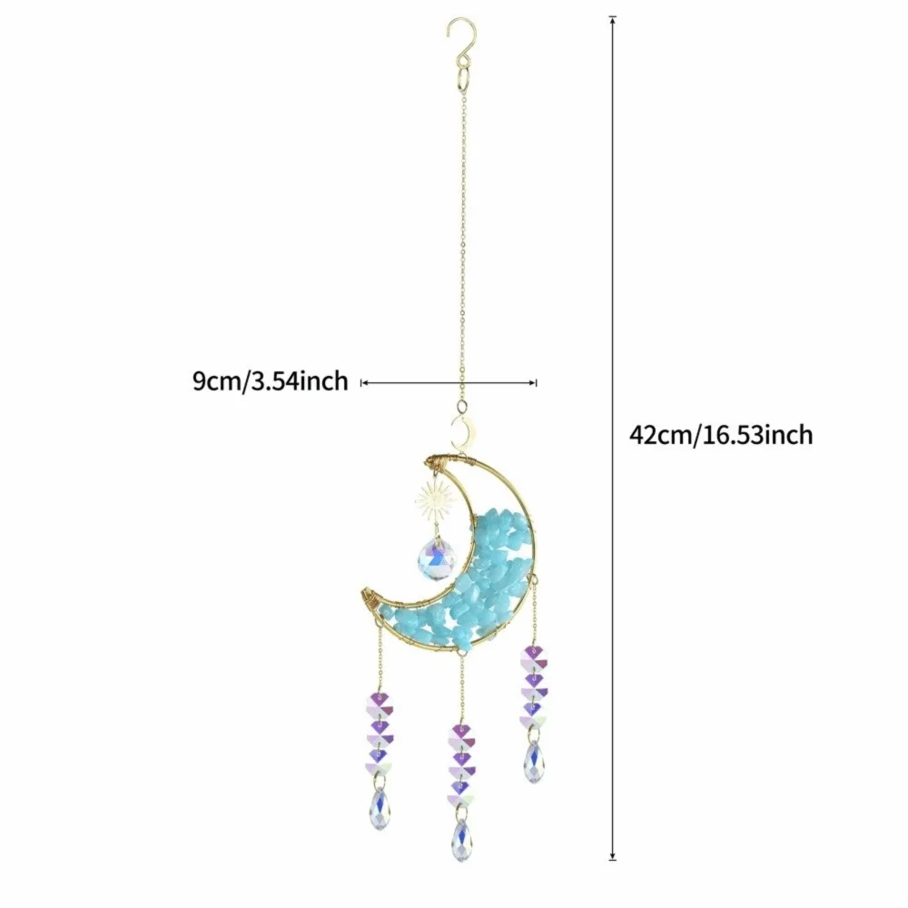 

Creative Crystal Sun Catcher Prism Wall Hanging Colorful Moon Catchers Wind Chimes Room Decor