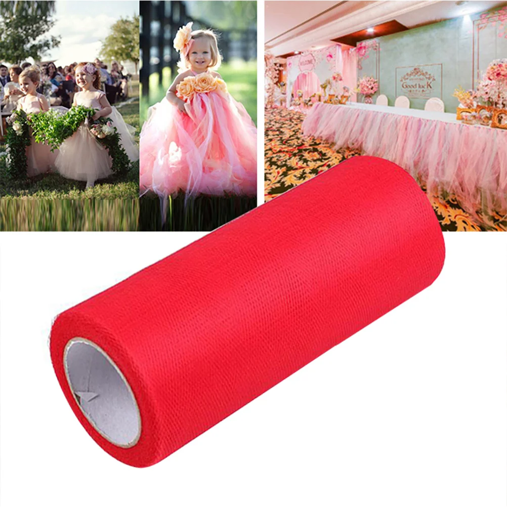 

5.9 Inch 25 Yards Tulle Fabric Roll Wedding Decorations Tutu Skirt Craft Bows Chair Sashes Table Runners Rhinestone Mesh Spool