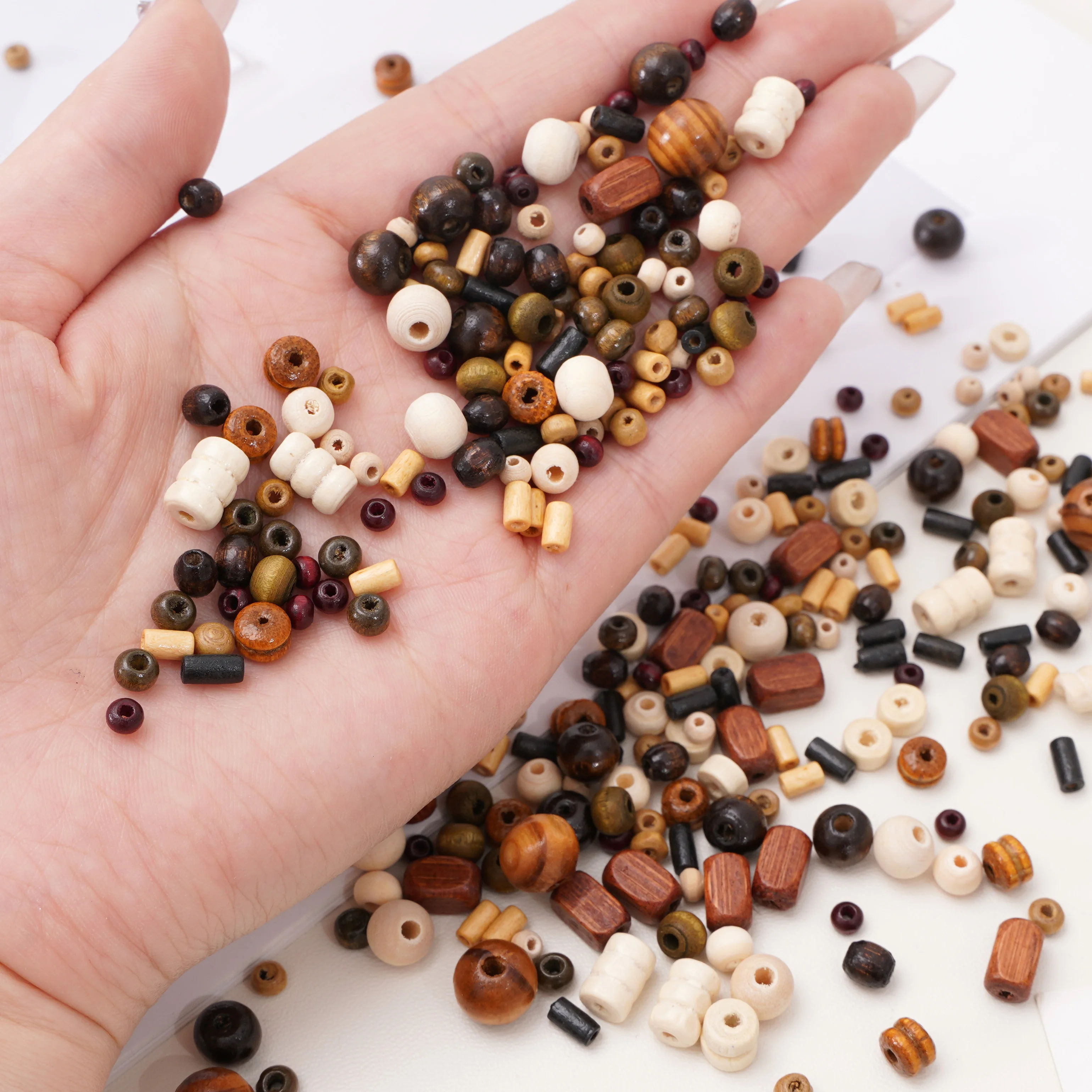 20 Teile/paket Multi Form Holz Spacer Perlen Natürliche Holz Lose Perlen Für Handwerk DIY Armbänder Halskette Schmuck Machen Zubehör