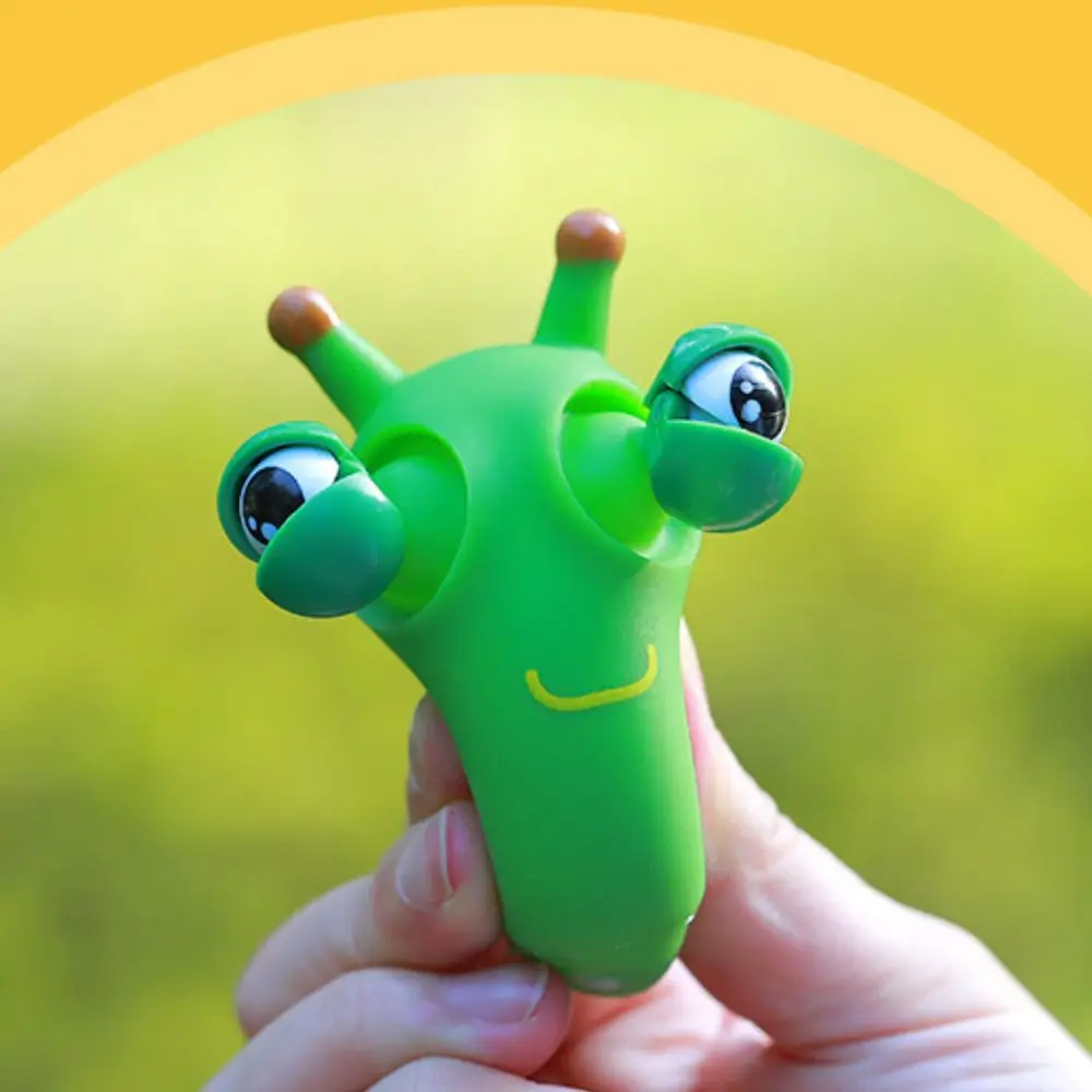 Funny Eyeball Burst Squeeze Toy Green Eye Caterpillar Pinch Toys Adult Kids Stress Relief Fidget Toy Creative Decompression Toy