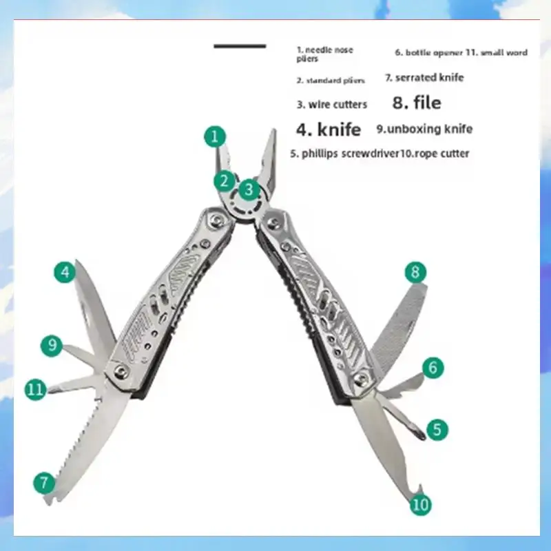 

1PCS Stainless Steel Multi-Function Folding Tool - Outdoor Camping Travel Car Multi-Use Kit For Adventure-[A22I]
