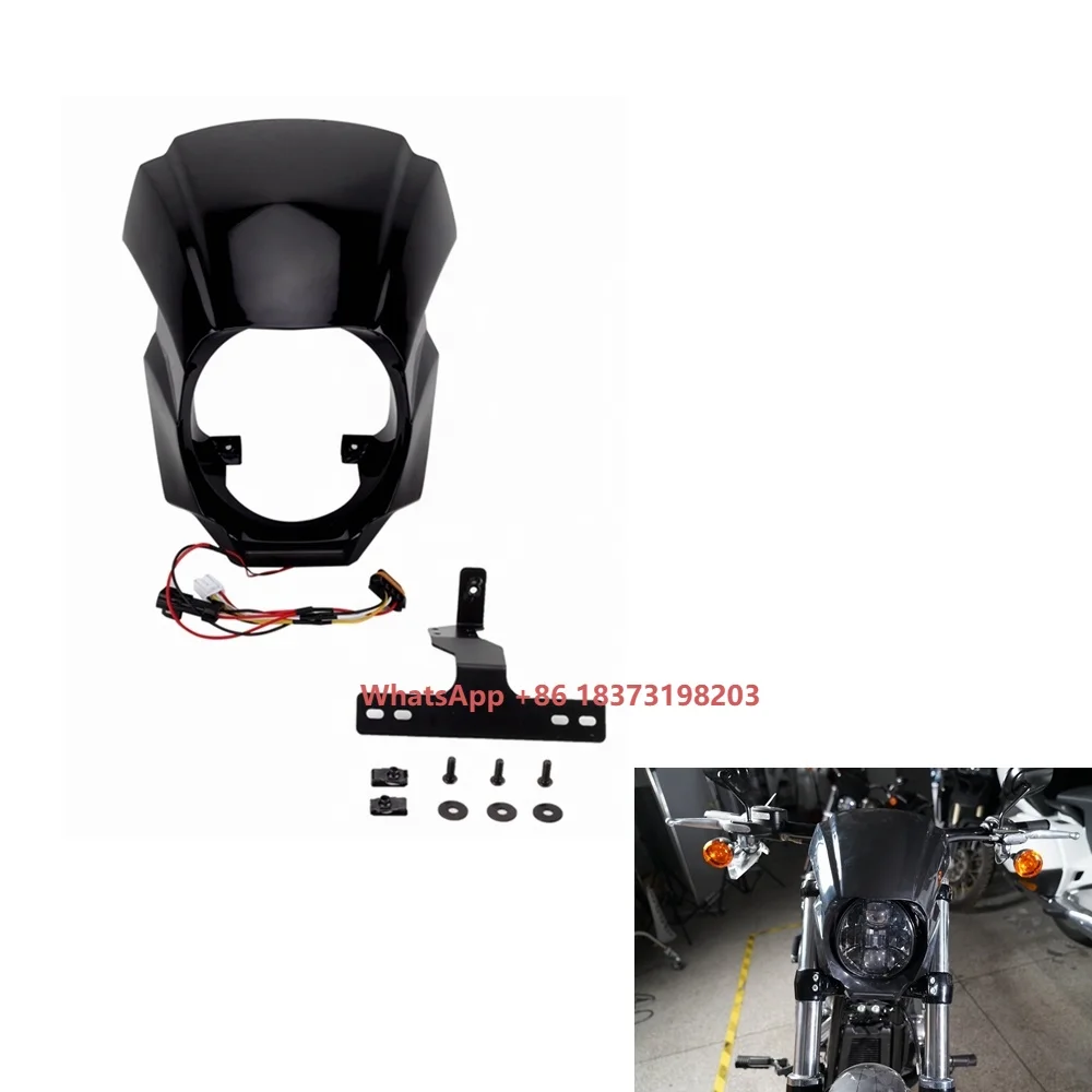 

Motorcycle Front Headlight Fairing with Integrated LED for Harley Softail Breakout 114 FXBR FXBRS Models 2018-2022 for FXBR 107