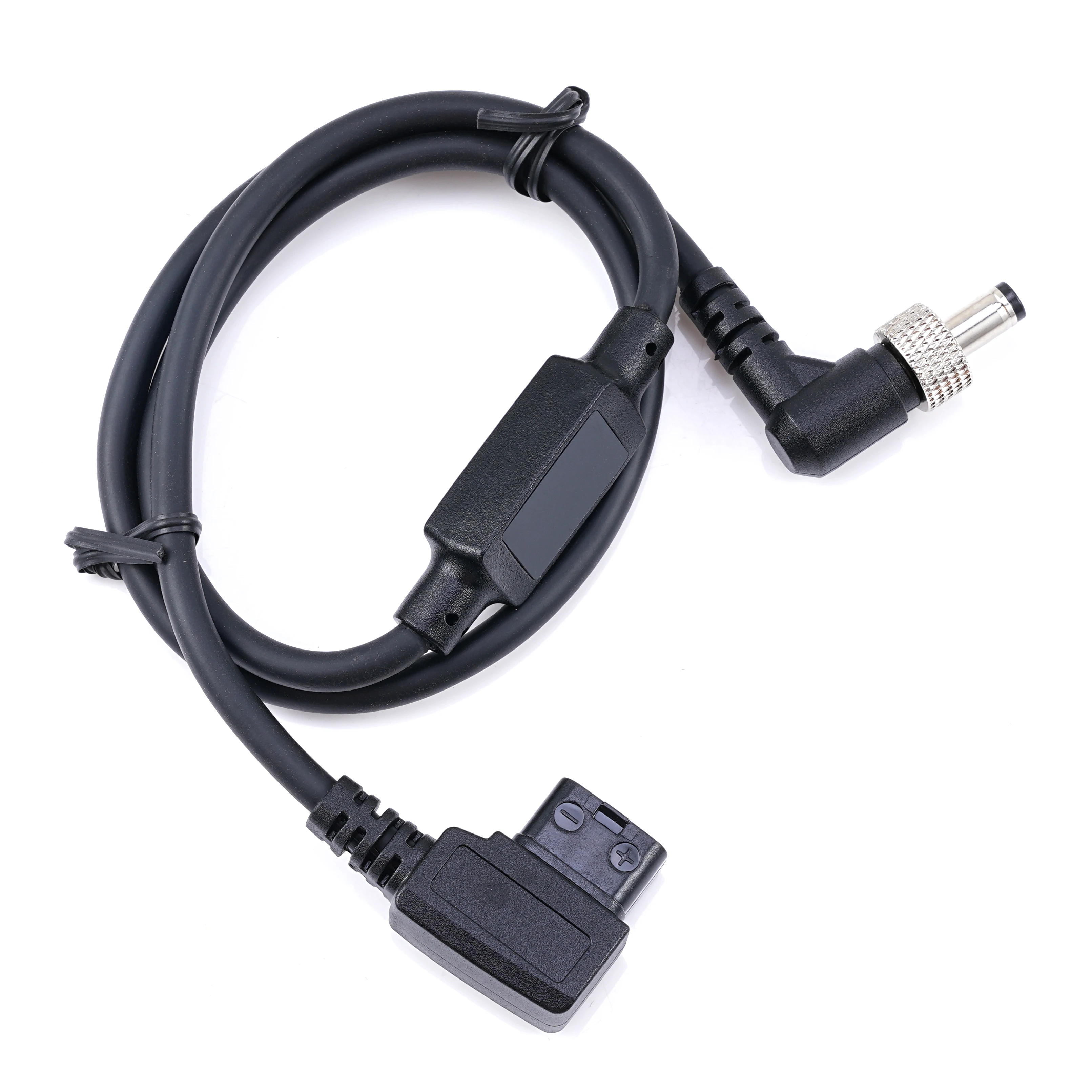 FOTGA Dummy Battery D-TAP to DC5.5*2.5mm Straight Elbow With Lock (Digital) Monitors Power Cable Right Angle Cable For Monitors