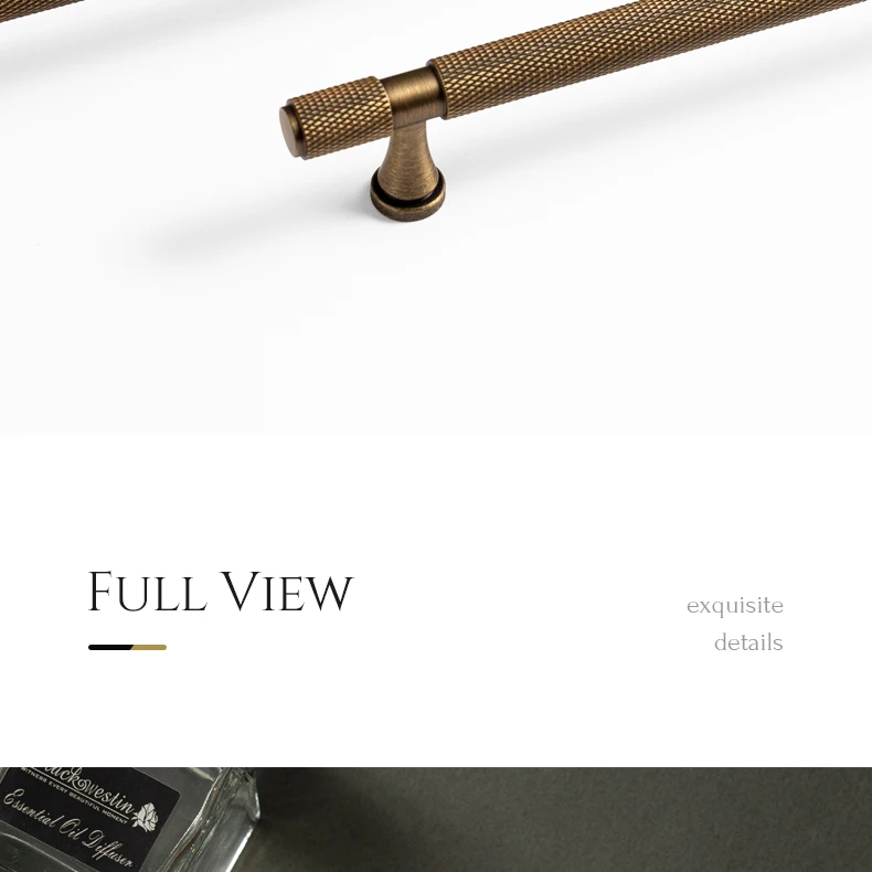 Santaya Solid Antique Brass Handles With Knurled Cross Pattern for Kitchen Cabinet T Bar Pull Bedroom Wardrobes and Drawer Knobs