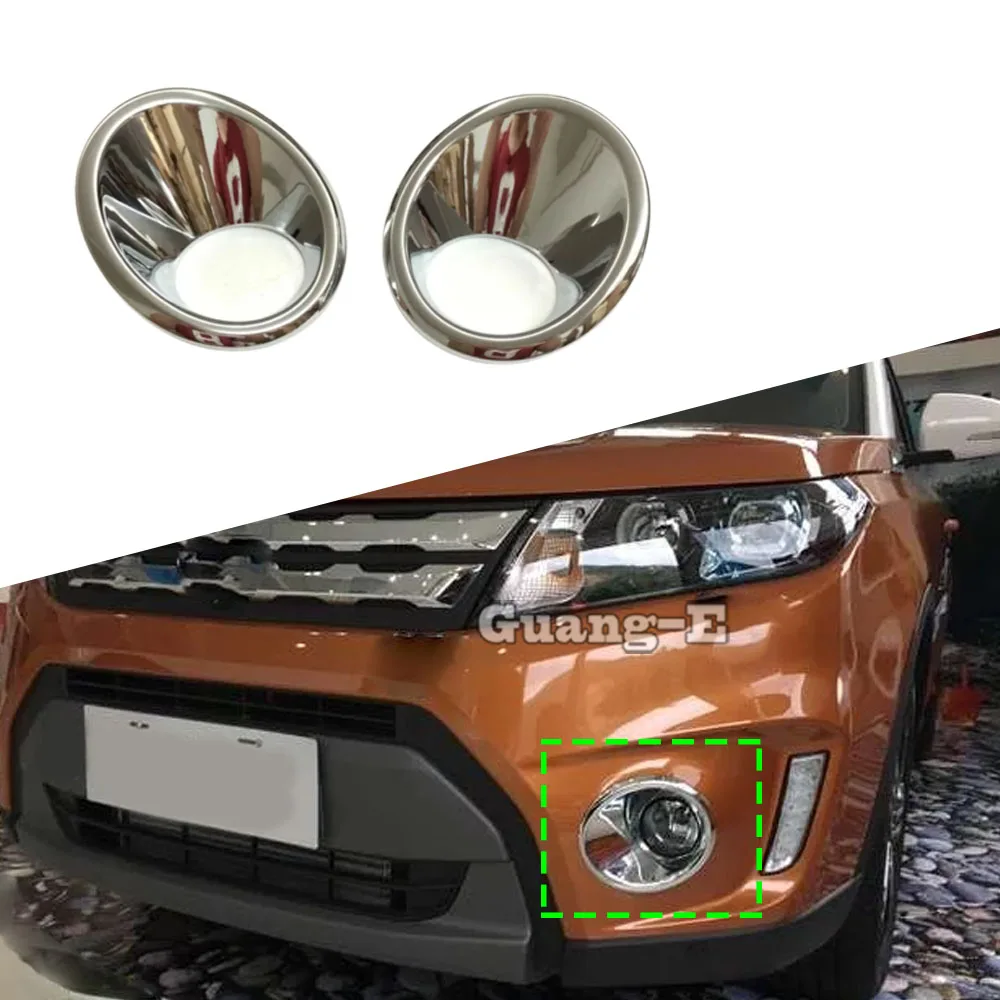 

For Suzuki Vitara 2016 2017 2018 2019 2020 Car Front Fog Light Lamp Frame Styling ABS Chrome Cover Trim Part Molding 2PCs