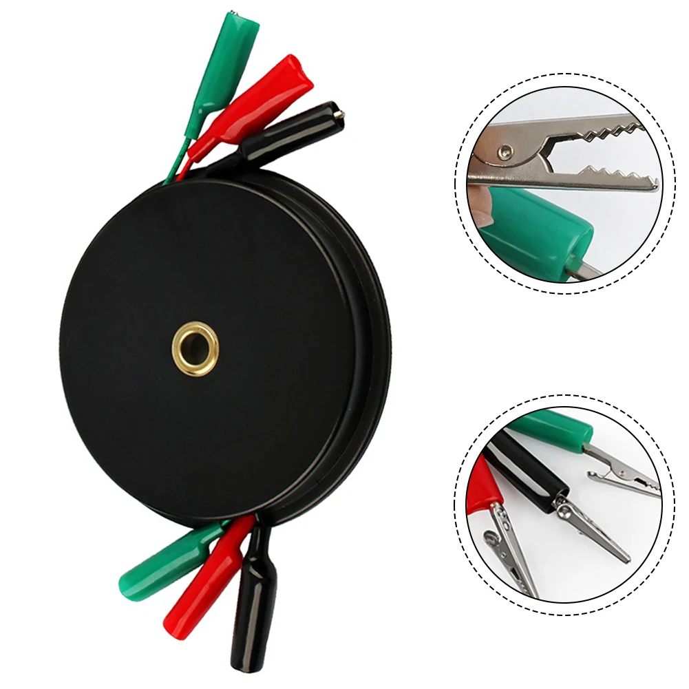 3/6/9m Retractable Multimeter Test Lead-Extension Wire Reel With Alligator-Clips For Car Diagnostics And Electrical Measurement