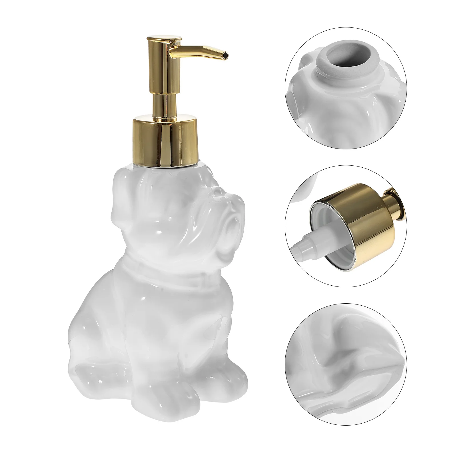 

Ceramic Dog Soap Dispenser Refillable Pump Bottle Bathroom Lotion Shampoo Liquid Bottle Cute Animal Soap Dispenser