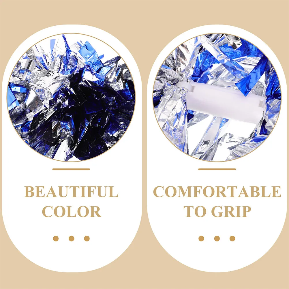 

2pcs Cheerleader Pom Poms Colorful Glitter Pe Reusable For Sports Dancing Competition Outdoor Events Team Activities Performance