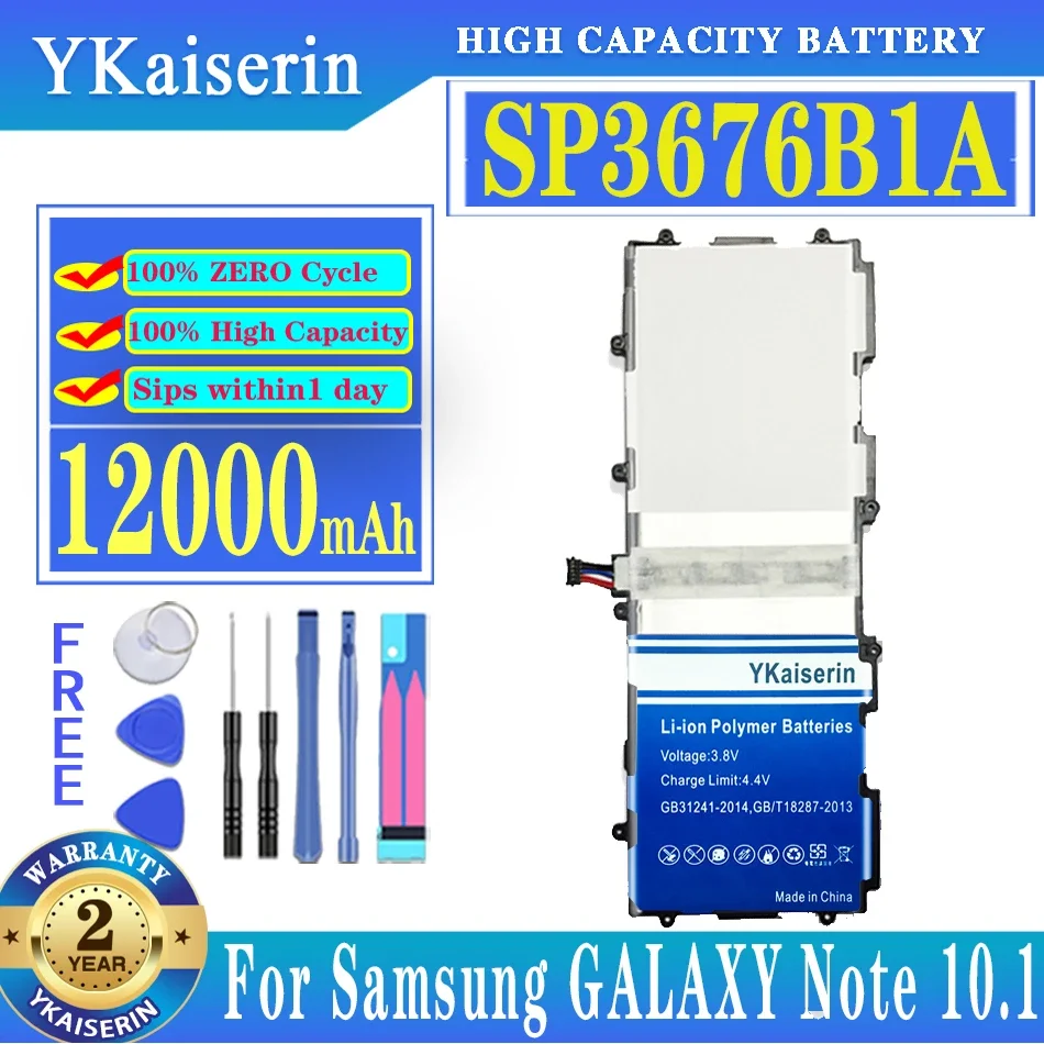 

12000mAh SP3676B1A(1S2P) Battery For Samsung Galaxy Tablet Tab 2 Tab2 Note 10.1 P5100 P5110 P7500 P7510 N8010 SP3676B1A