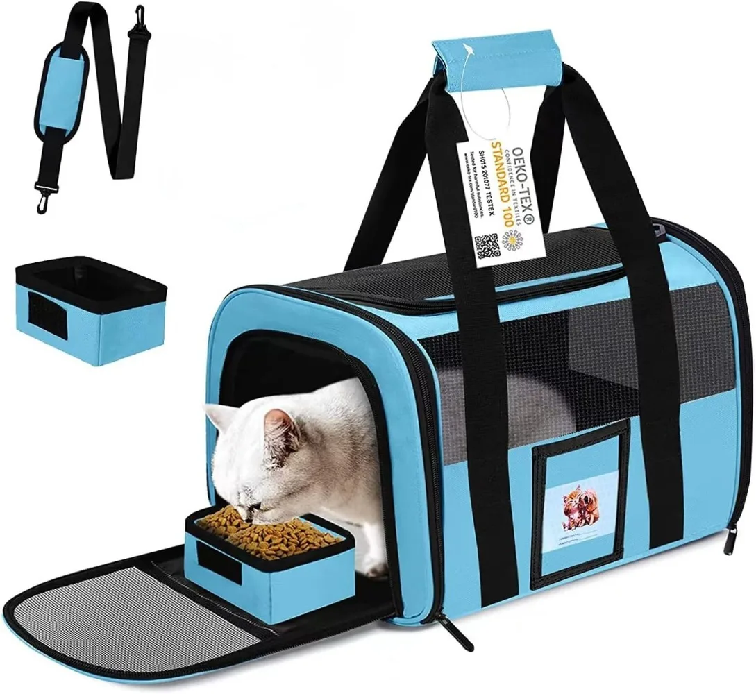 

Extra Large Pet Bag 20+ Lbs Soft Side Cat Bag 20" X 13" X 13" Large Blue