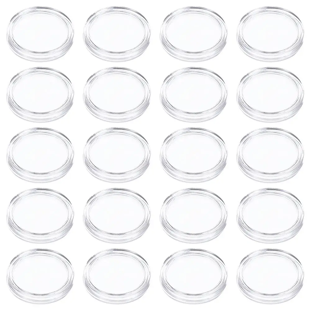 50 Pcs Coin Storage Box Capsules Case Collection Coins Holder Holders Plastic Collecting Clear Protector