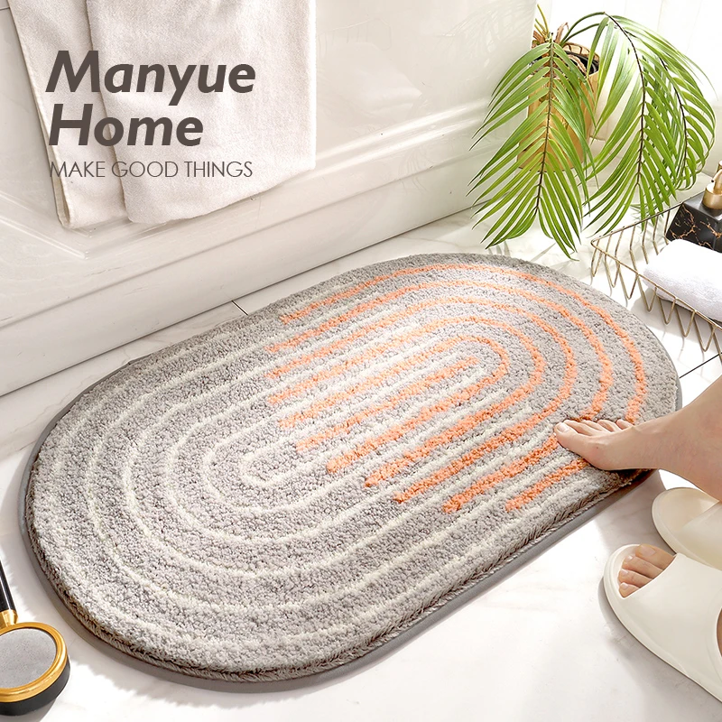 

Moss Flower Batoom Mat Oval aped Entrance Door Rug Absorbent Qui Dry Home Toilet Floor Mat Non Slip Home Decor Rug