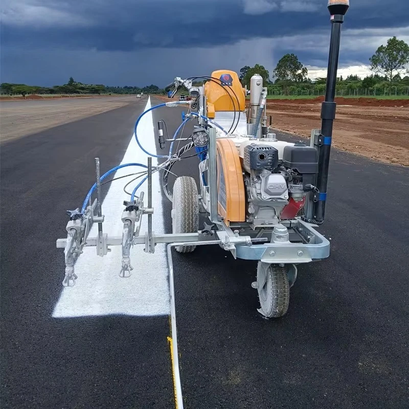Fully Hydraulic Pump Micro Glass Beads Spreader High Pressure 23MPa Airless Cold Plastic Paint Spraying Road Marking Machine view 3
