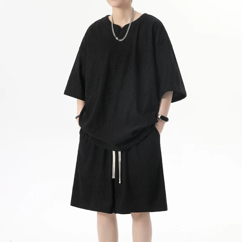 

Men's Casual 2-Piece Sportswear Set Streetwear Fashion Tracksuit T-Shirts and Shorts Beachwear Summer Sweatshirt T-Shirts Set