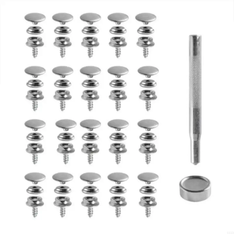 62pc Corrosion Resistant Stainless Steel Fastener Tool 10mm Screw Clips For Secure Marine Boats Tent Tarps Mounting 0XXB