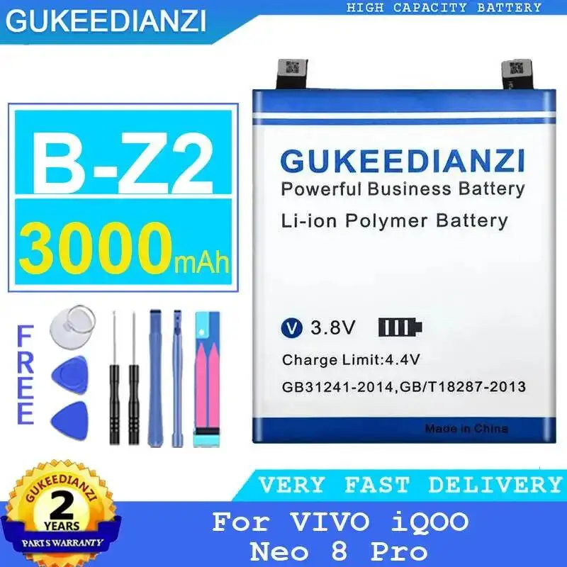 

High Compatibility For Vivo Iqoo Neo 8 Pro Long Lasting B-Z2 3000Mah Mobile Phone Battery