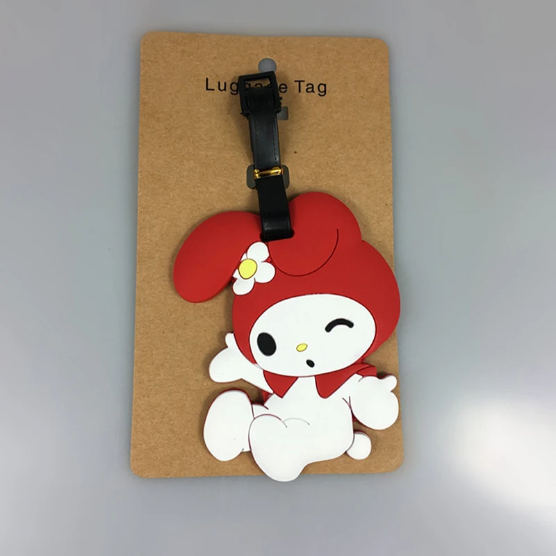 Sanrio Kuromi Luggage Tag My Melody Kawaii Anime Cute Travel Boarding Box Bag Identification Plate Luggage Recognition Card Gift