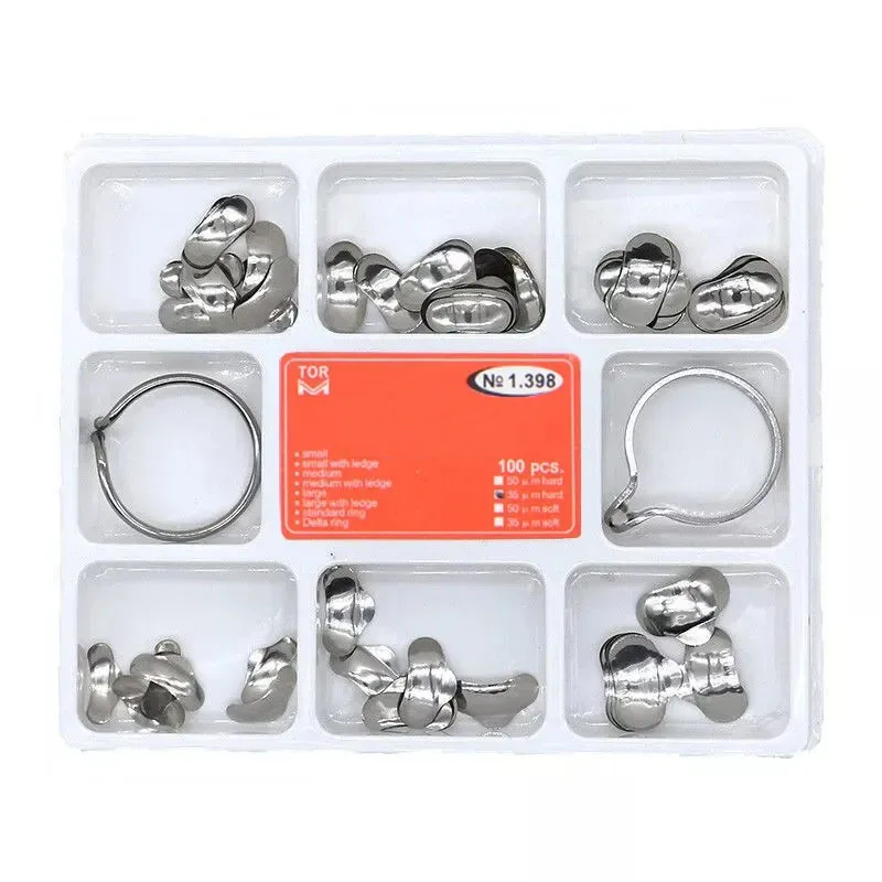 

100pcs/Box Dental Sectional Matrix System Dental Sectional Matrix Band Resin Clamping/Seperating Ring Dentist Tools