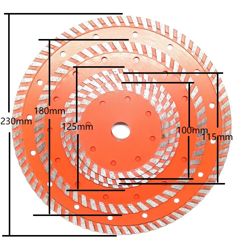 easy   230mm  Hot Pressed Diamond Corrugated Stone Concrete Slate Granite Cutting Saw Blade