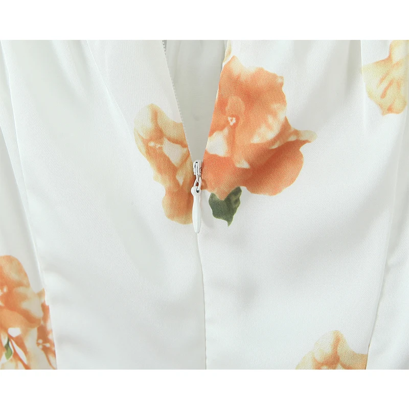 YENKYE Lace Spliced Stampa floreale Elegante A-line Abiti estivi Donna Vintage Manica a sbuffo Vacanza Casual Abito corto 2025 Robe