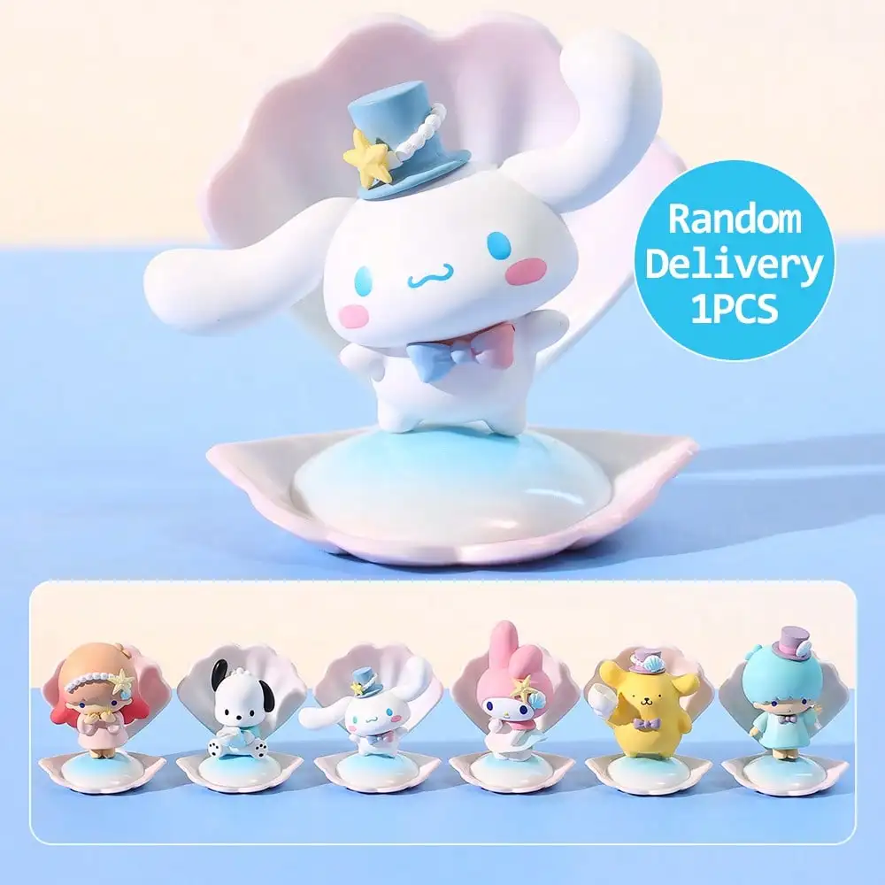 

Sanrio Characters Sea Holiday Figure Model Blind Box Cinnamoroll My Melody Pochacco Anime Surprise Box Cute Collection Toy 1PC