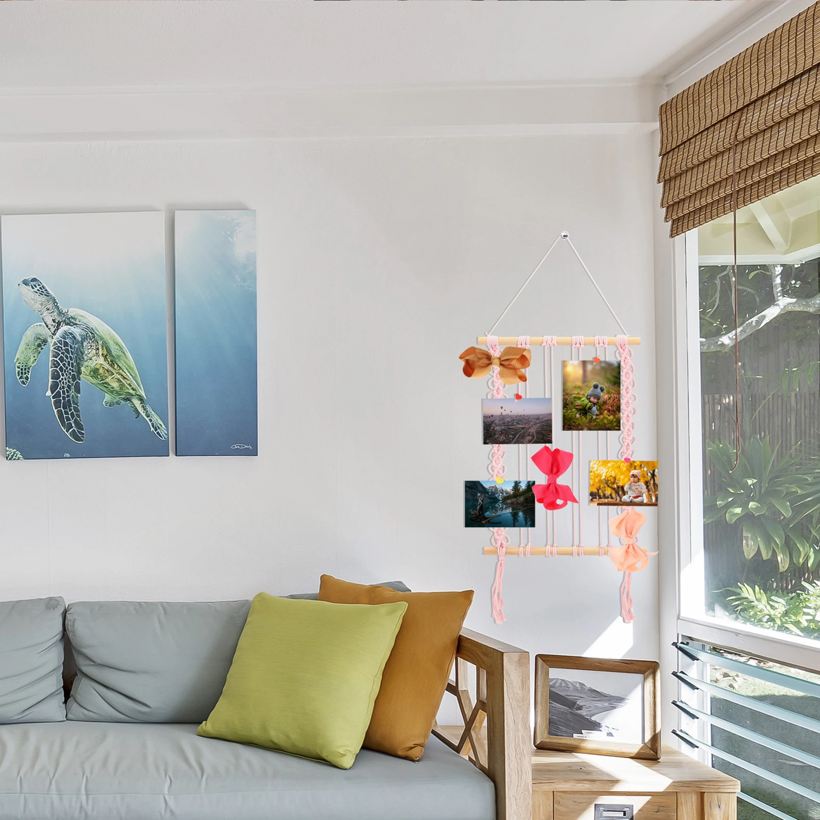 

Macrame Girl Hair Clips Holder Bohemian Hairpins Hanger Organizer Storage for Home Hair Accessories Collector Clip Holder