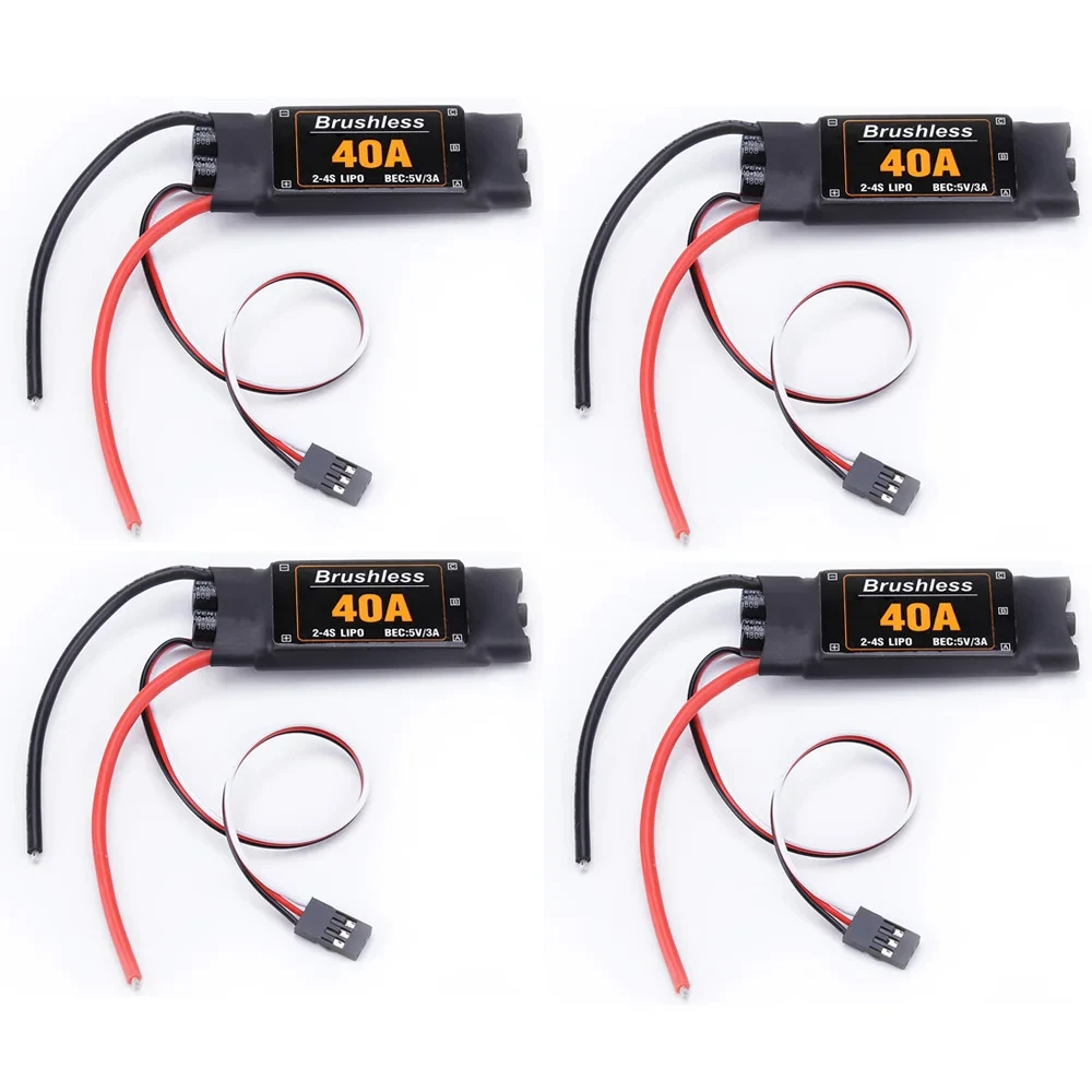 

4pcs/lot 40A Brushless ESC Speed Controler 2-4S With 5V 3A UBEC For RC Quadcopter RC Airplanes Helicopter RC Boat DIY Parts